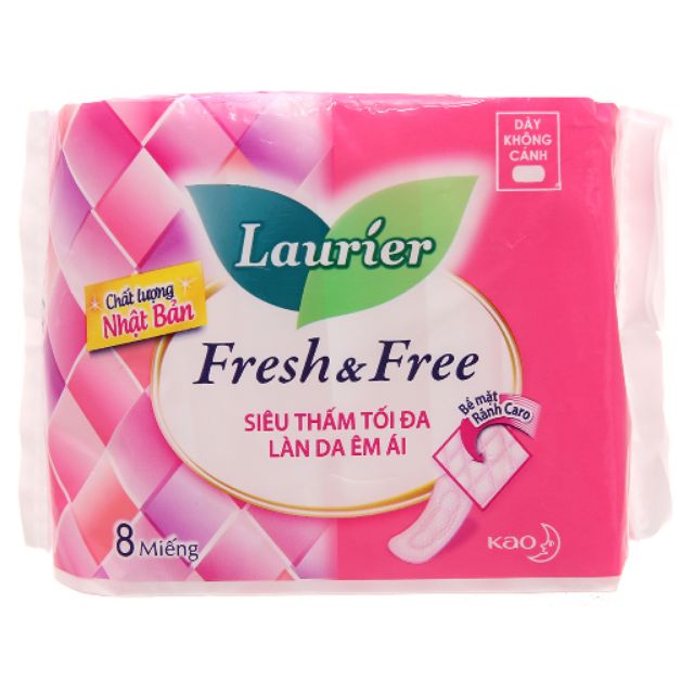 Băng vệ sinh Laurier Fresh and Free dày 8 miếng