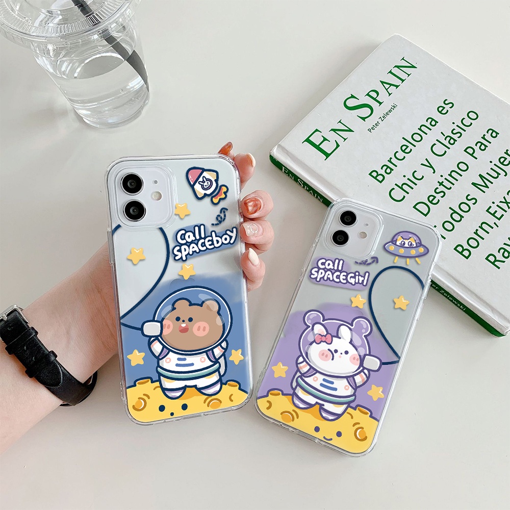 Ốp Điện Thoại Hình Gấu / Thỏ / Phi Hành Gia Cho Iphone 11 Pro Max 12 Pro Max 13 Pro Max Mini 6 7 8 6 7plus Se 2020 X Xs Xr 5 4