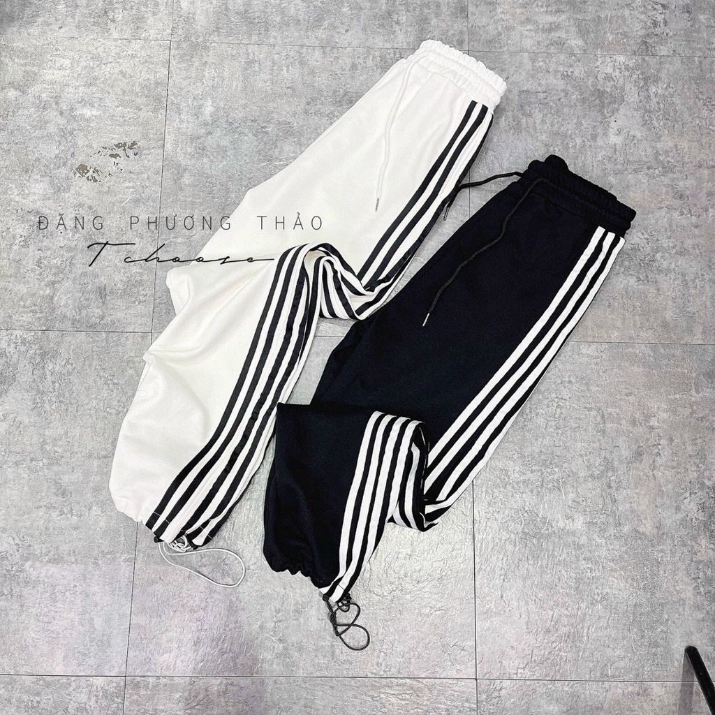 Quần Jogger thể thao nữ PHUONGG mix sọc trắng bản to chất vải umi cao cấp đủ size 40-65k-Mã 30
