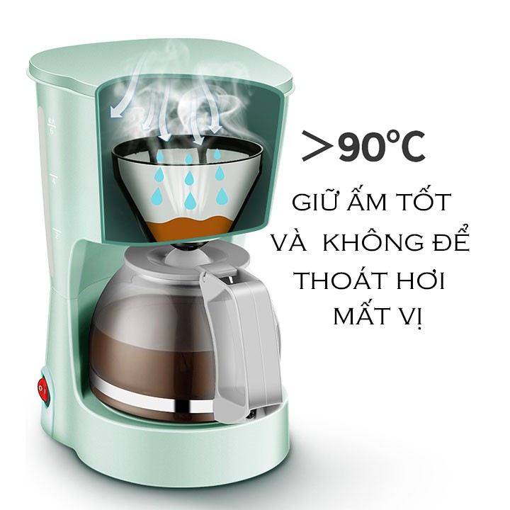 Máy pha caffe Dolim[CHÍNH HÃNG]pha trà,pha Espresso,Capuchino dung tích 0.6L chế độ tự động công suất 600W