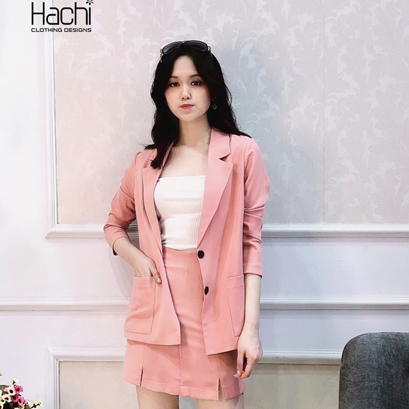 Sét Áo khoác blazer và chân váy tuýt si Hàn, Bộ Blazer 4 màu hàng Thiết kế Hachidesigns | BigBuy360 - bigbuy360.vn