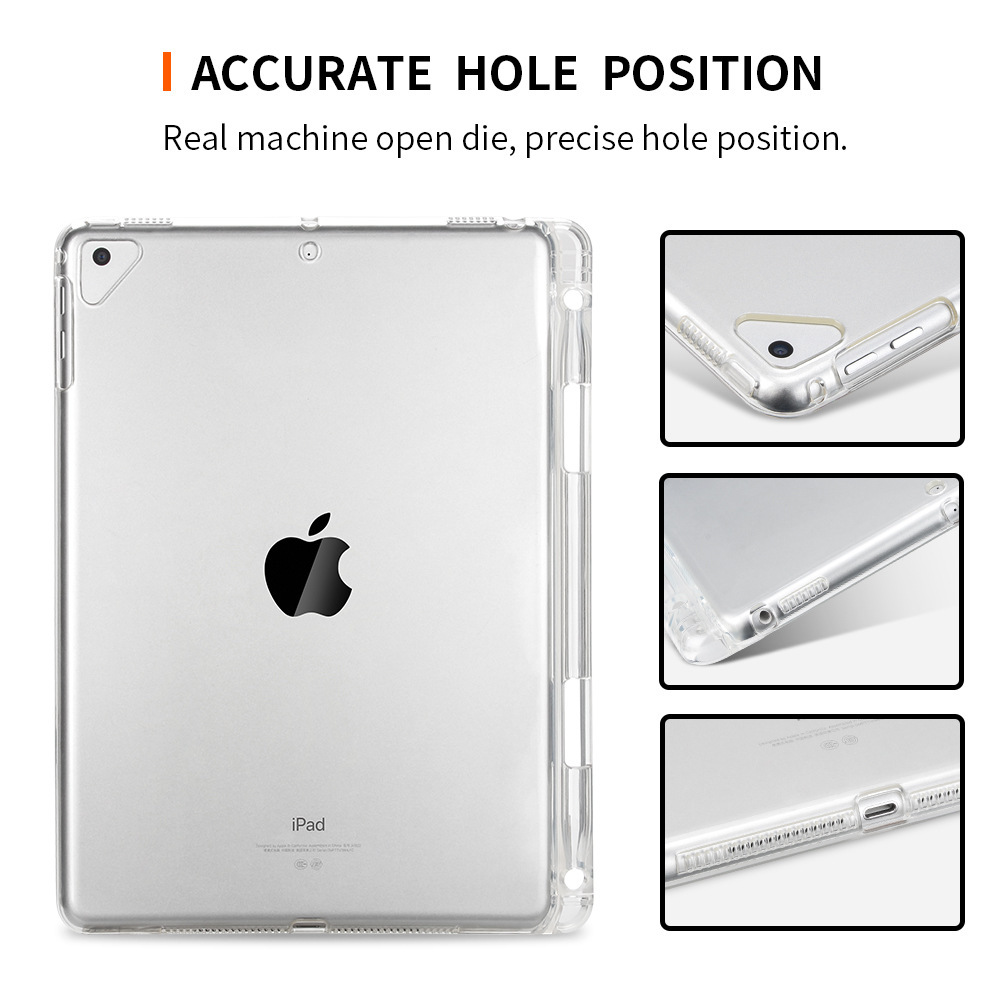 Ốp Lưng Nhựa Tpu Trong Suốt Kèm Giá Đỡ Bút Cho Ipad Air 4 10.9 10.5 9.7 2018 / 2017 Air 2 9.7 "Pro 9.7 Case Ipad 3 4 Pro 10.5 11 12.9 Mini 1 2 3 4 5