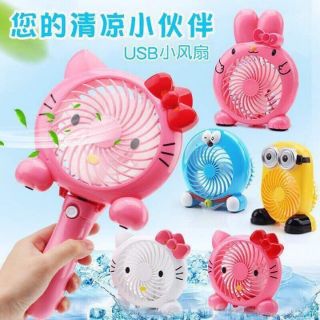 Quạt tích điện cầm tay hello kitty & doreamon siêu hot ạ🔹