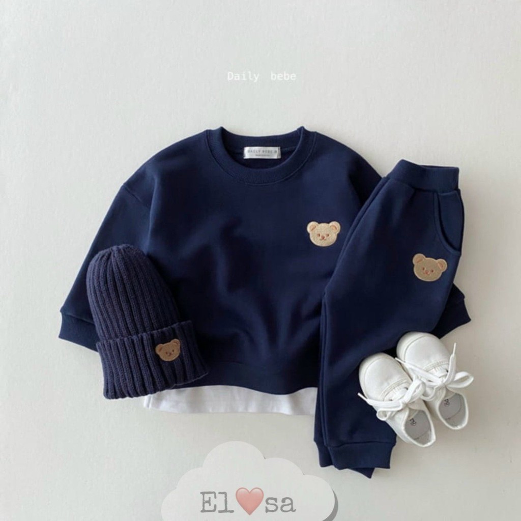 Quần áo bé gái 🐻 🐻 🐻 BỘ GẤU 5 MÀU SIÊU XINH CHO BÉ TRAI, BÉ GÁI 🐻 🐻 🐻