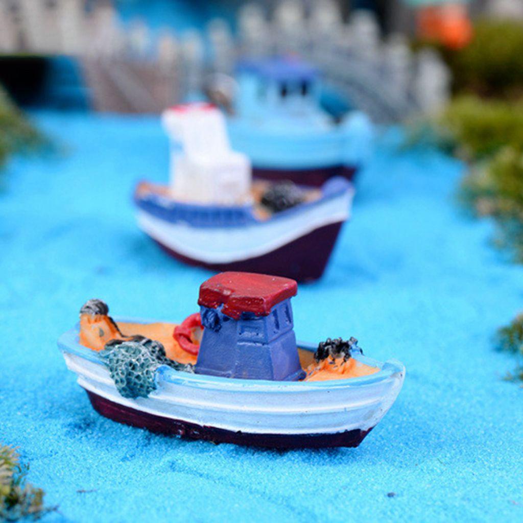NICKOLAS 1 Đồ trang trí Thuyền Câu Cá Mini Bằng Nhựa Resin Trang Trí Tiểu Cảnh / Nhà Búp Bê / Khu Vườn / Làm Quà Tặng Cho