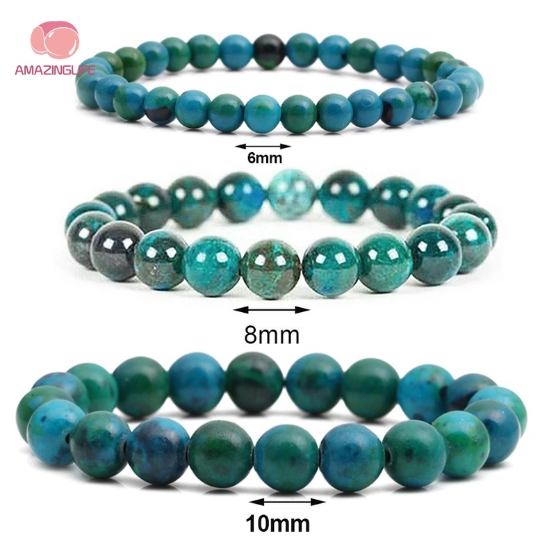 Vòng Tay Hạt Malachite 6 / 8 / 10mm Có Thể Điều Chỉnh Dành Cho Nam Và Nữ