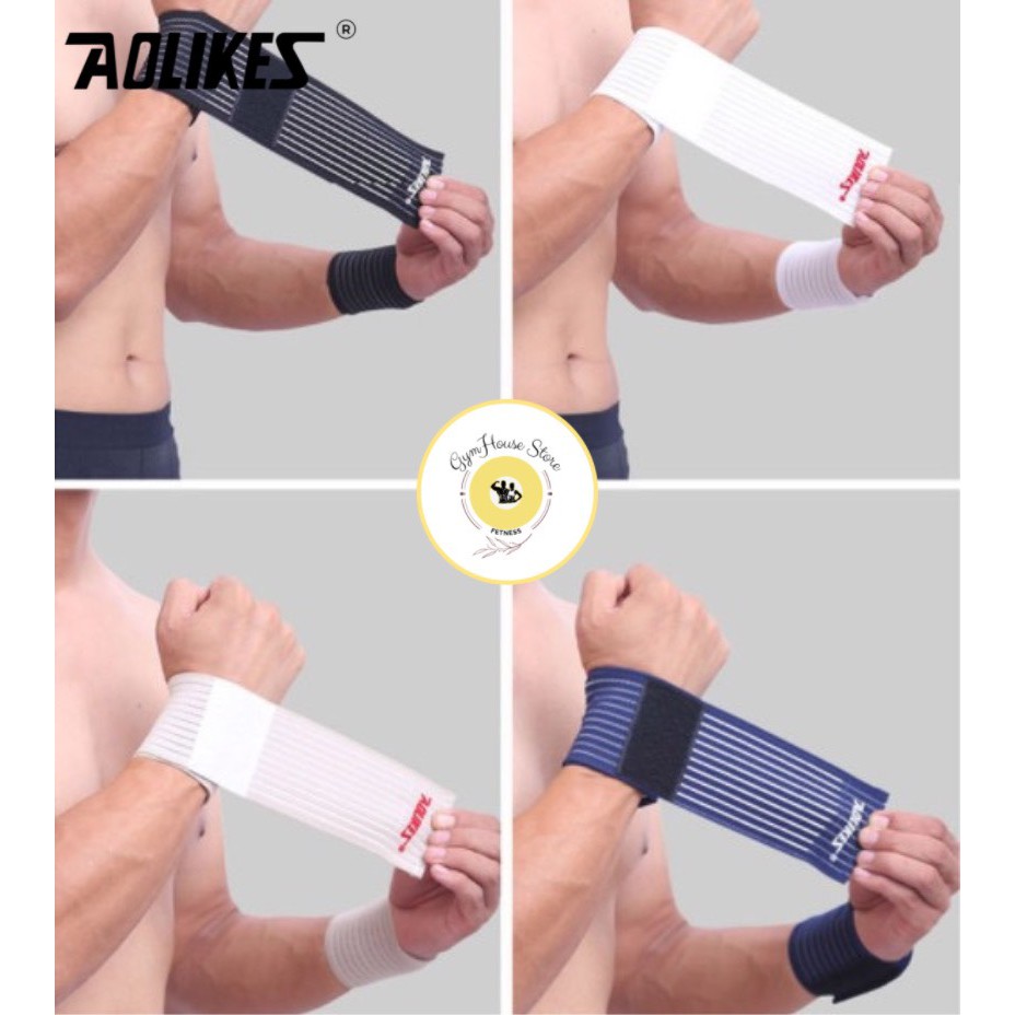 Đai Cuốn Cổ Tay, Băng Cuốn Đàn Hồi Bảo Vệ Khớp Tay Chống Trơn Trượt Khi LuyệnTập Thể Thao Aolikes Mã 1526