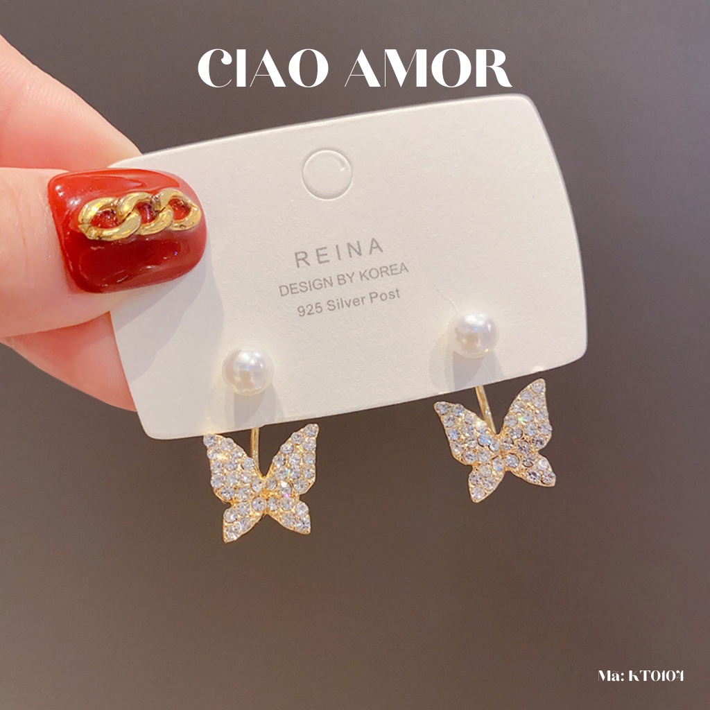 Khuyên tai nữ, bông tai cách ngọc gài sau Trang sức Ciao Amor - KT0104