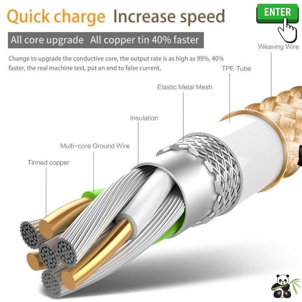 Dây sạc samsung, oppo, xiaomi...,Cáp sạc cổng Micro USB thiết kế dây bện dù cho điện thoại androi