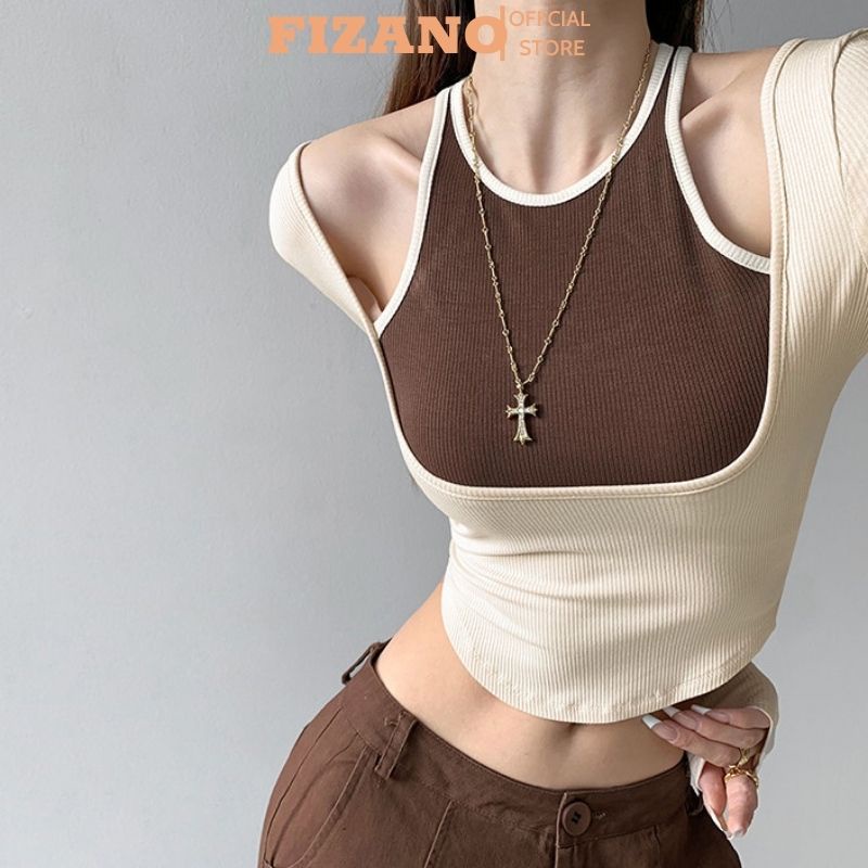 Áo nữ cổ yếm áo zip tay dài vải mềm mịn 3 màu tao nhã hợp thời trang bao đẹp sang chảnh fizano