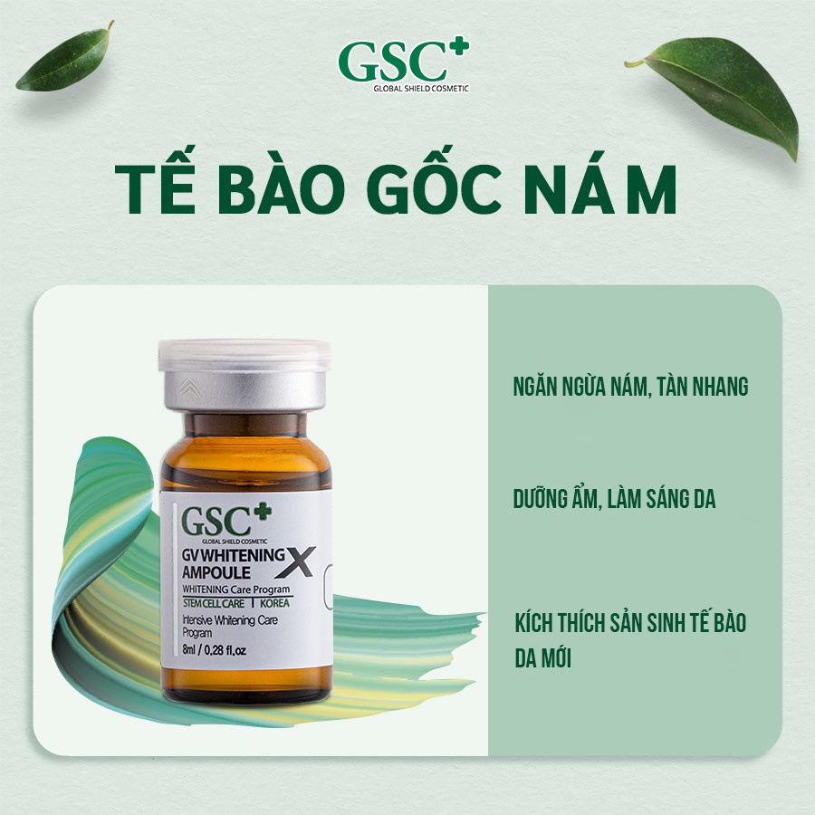 Tế Bào Gốc Xóa Mờ Nám, Tàn Nhang, Dưỡng Trắng Da GSC GV Whitening Ampoule - 01 ỐNG X 8ML