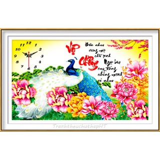 Tranh thêu chữ thập 3D Vợ chồng công 65*42cm LV3122 - tự thêu