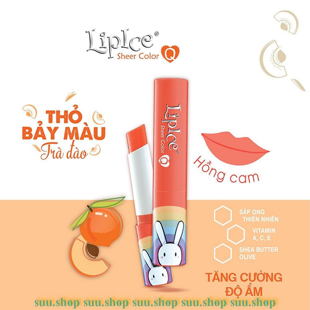 Son Dưỡng Có Màu 2.4G Lipice Sheer Color Q Thỏ Bảy Màu Hồng Cam