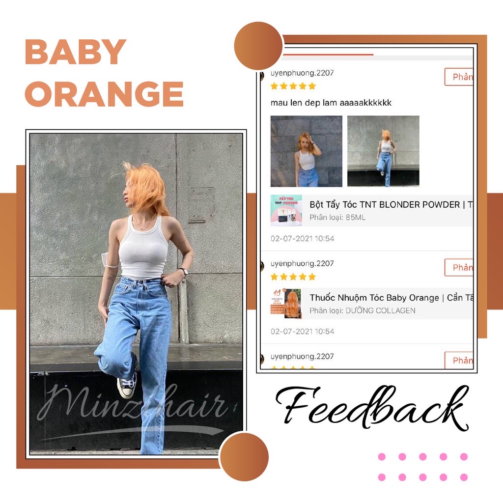 Thuốc Nhuộm Tóc Baby Orange | Cần Tẩy Tóc - Minzihair Hà Nội