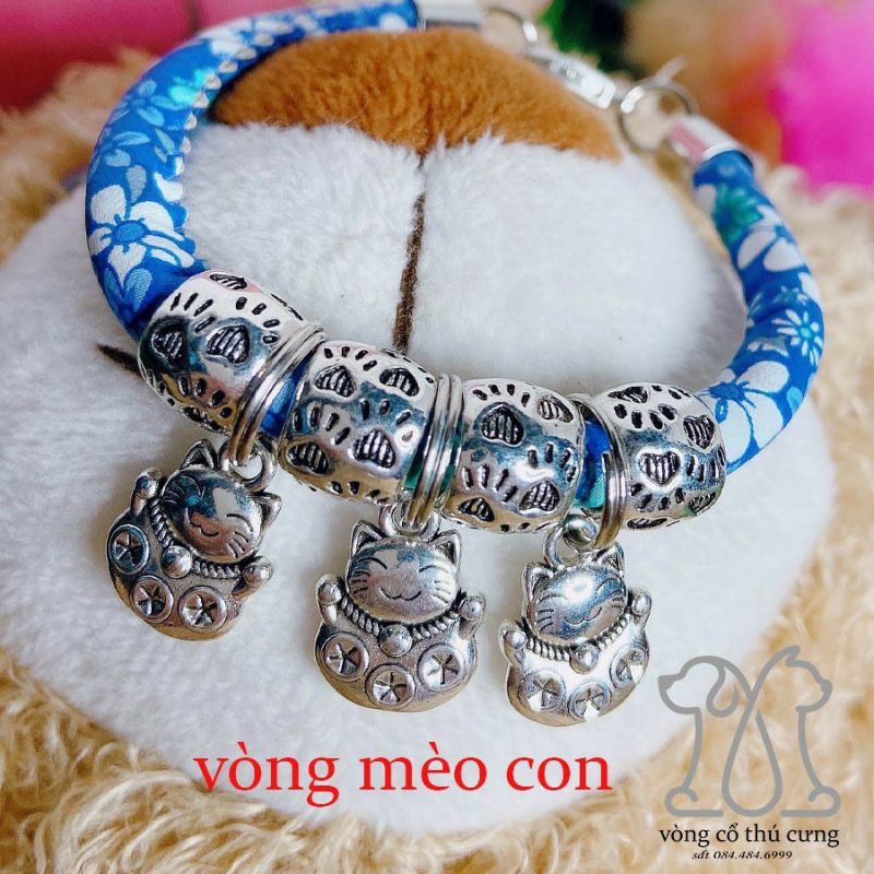 Vòng cổ chuông thổ cẩm cho mèo