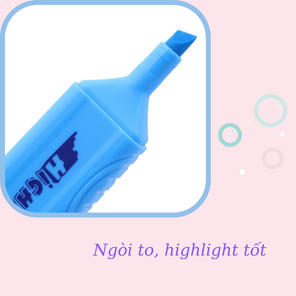 Bút Nhớ Highlight Đánh Dấu Thiên Long HL012, Bút Pastel Dạ Quang Nhiều Màu Cho Học Sinh, Văn Phòng