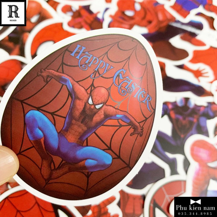 Sticker PVC Chống nước Hình dán 35 Hình Người nhện Marvel ST033