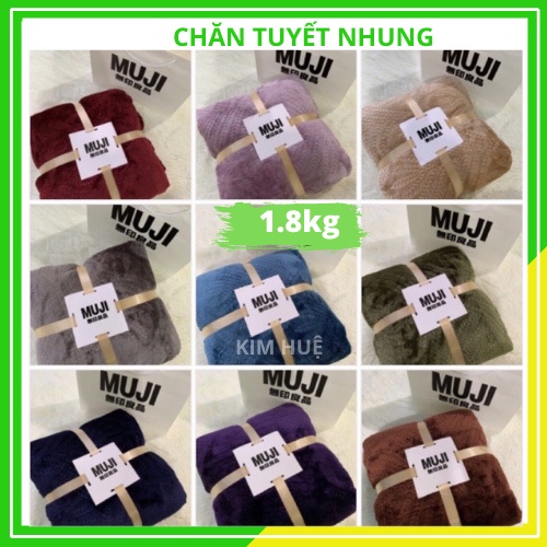 Chăn nỉ nhung lông tuyết Muji 2 lớp siêu mềm mịn 1.8kg mùa hè kích thước 2m x 2m3
