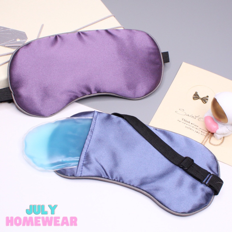 Mặt nạ che mắt ngủ chất lụa mềm kèm gel massage, băng đô mắt lụa JULY HOMEWEAR