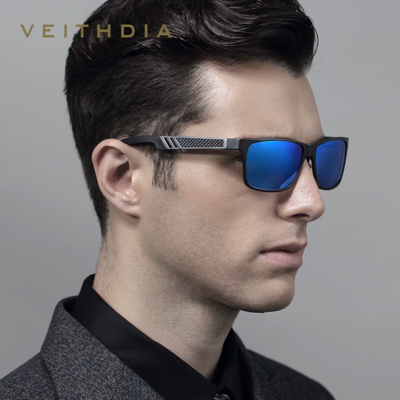 Phụ kiện thời trang VEITHDIA 6560 Nam Kính râm vuông nhôm magie chất lượng cao