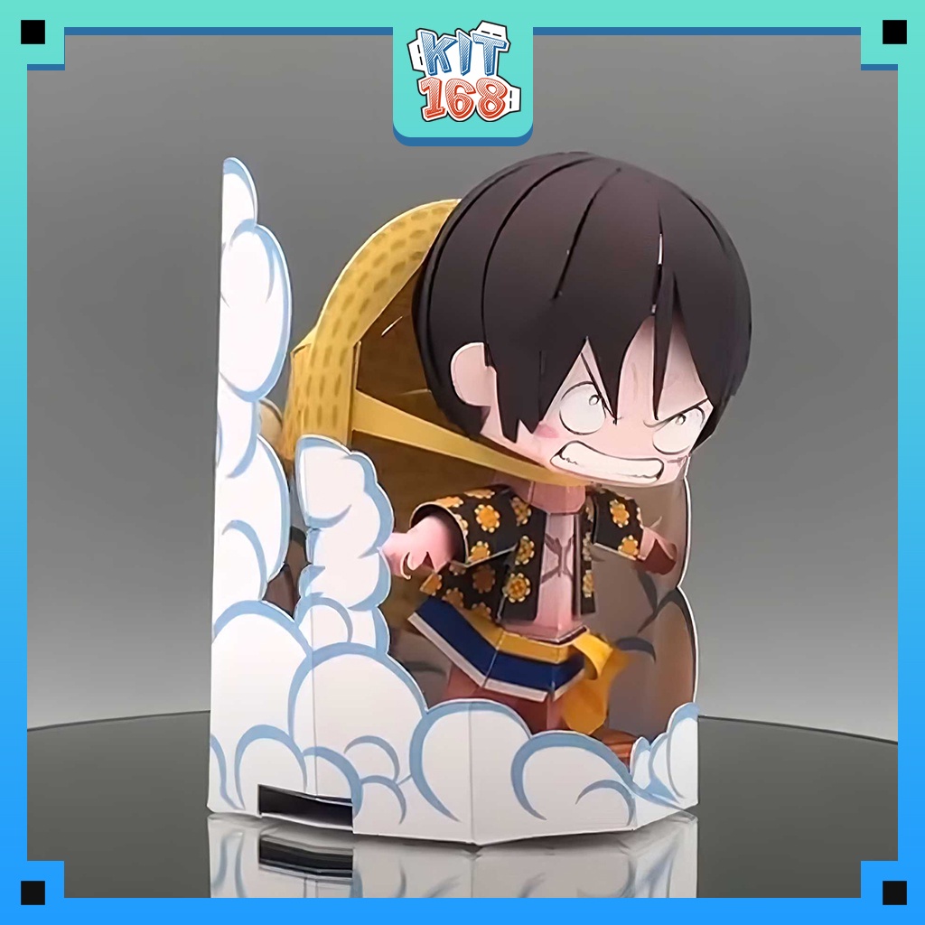 Mô hình giấy Anime Game Chibi Monkey D. Luffy  ver 6 - One Piece + kit hộp trang trí