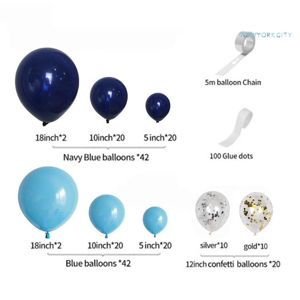 1 Set Phụ Kiện Bong Bóng Màu Xanh Dương Trang Trí Tiệc Cưới