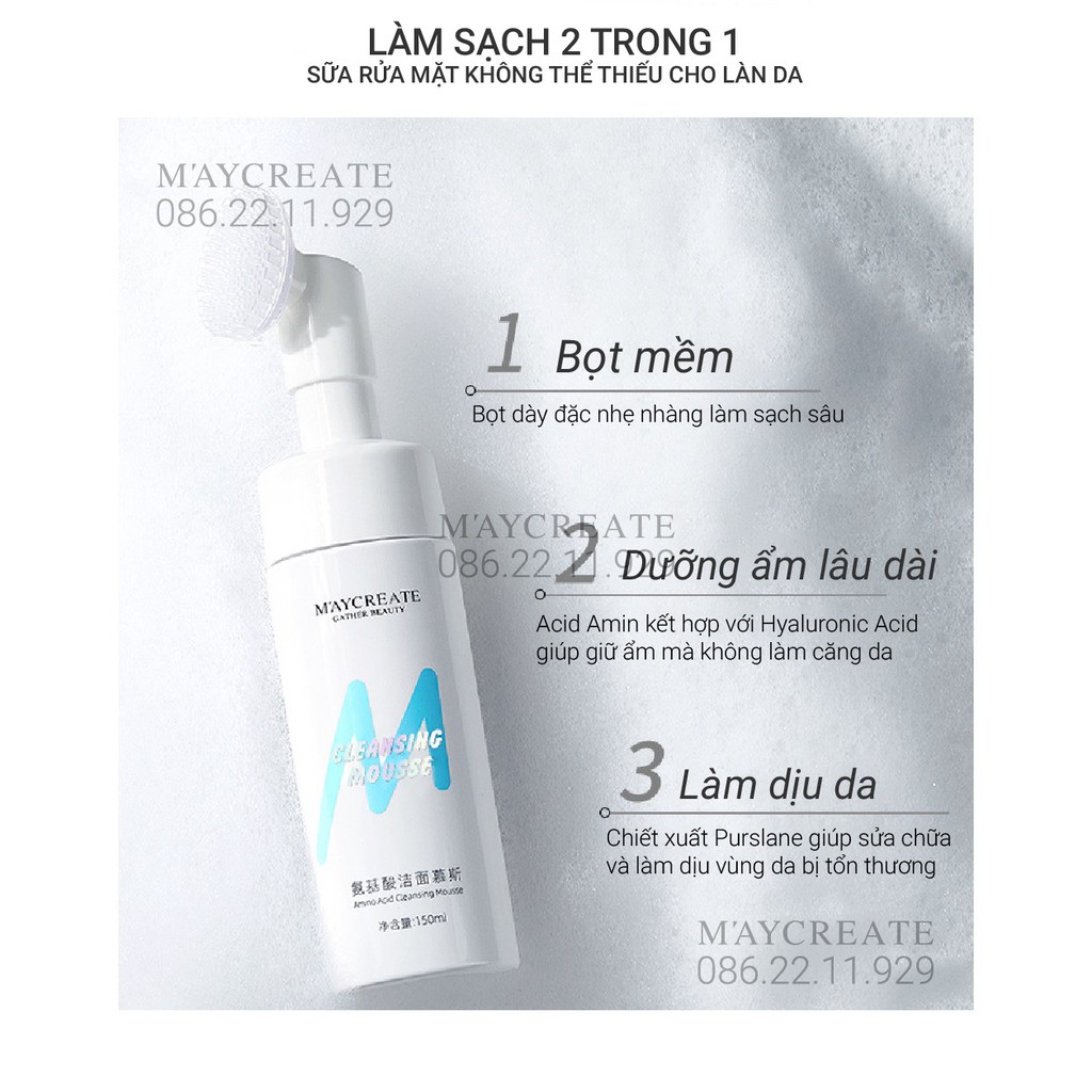 Sữa Rửa Mặt Tạo Bọt Đầu Cọ Maycreate Hàng Nội Địa Trung. | BigBuy360 - bigbuy360.vn
