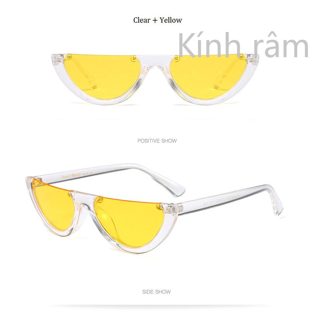Cool Trendy Half Frame Cat Eye Sunglasses Women Fashion