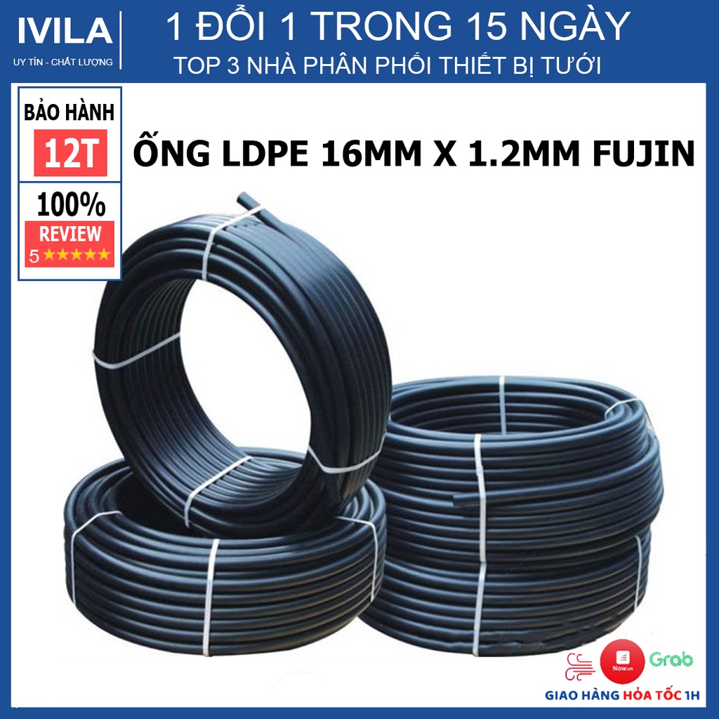 Ống LDPE 16mm - Ống dẫn nước 16mm  - Chịu áp lực cao - Phù hợp cho hệ thống tưới  - Dễ dàng thi công, vận chuyển
