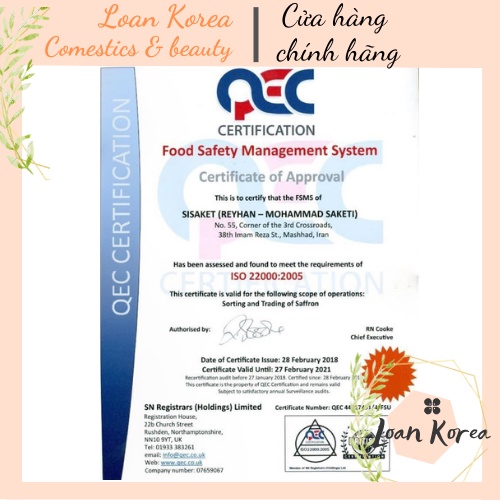 Nhụy hoa nghệ tây nguyên bản Mohammad Saketi Saffron 2gram