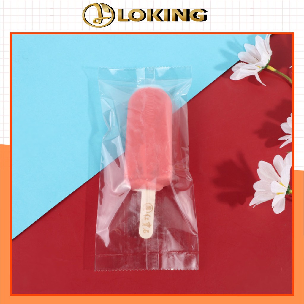 Túi đựng kem que, tiện dụng, trong suốt/ mờ nhiều kích thước set 100 túi - LOKING