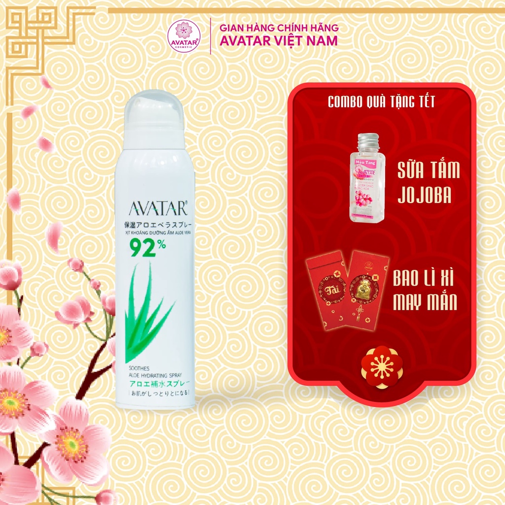 Xịt Khoáng Dưỡng Ẩm Aloe Vera Avatar - Nước cân bằng giàu khoáng aloe vera dành cho da nhạy cảm 150ml