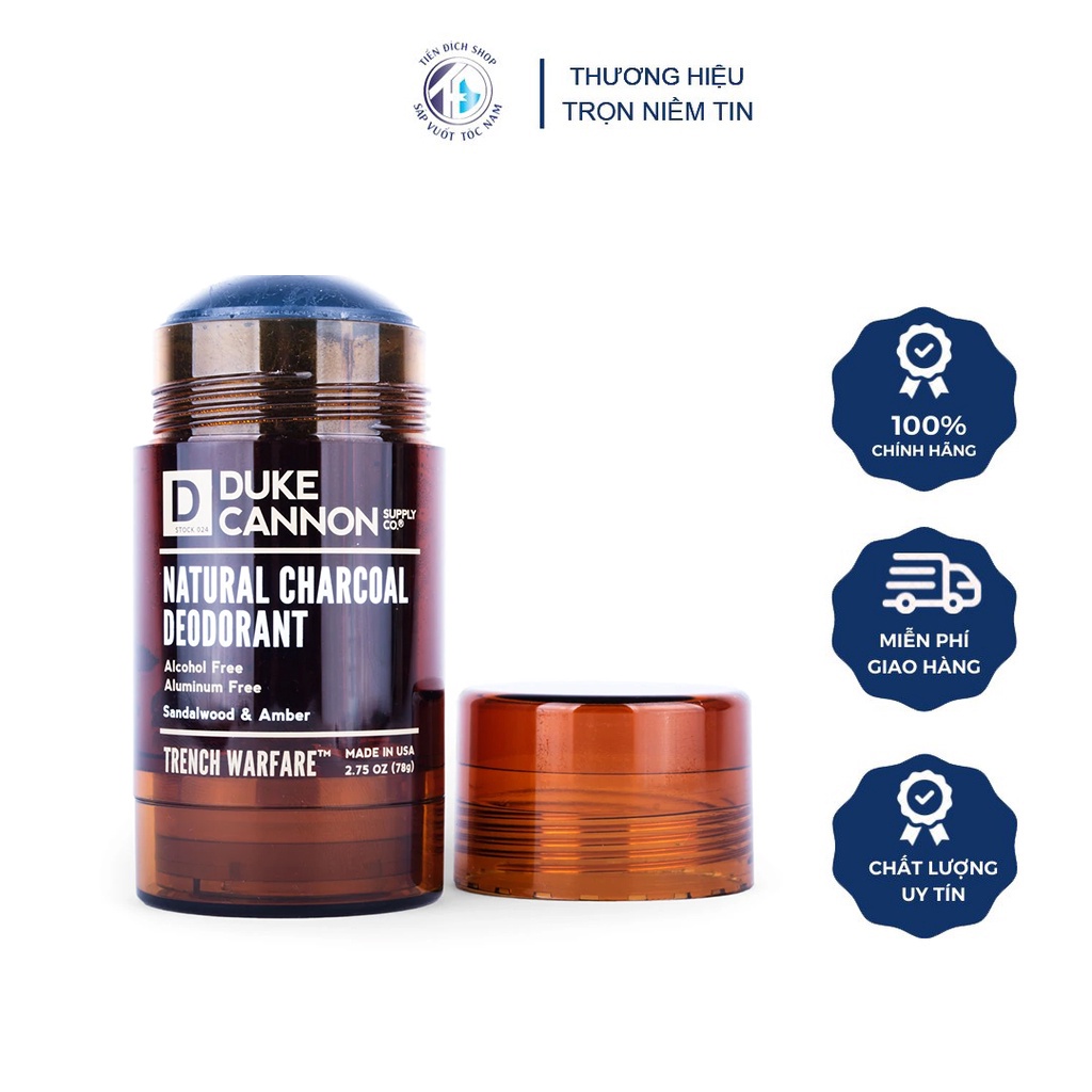 Lăn khử mùi Duke Cannon Sandalwood Amber, Bergamot & Black Pepper 78gr từ USA