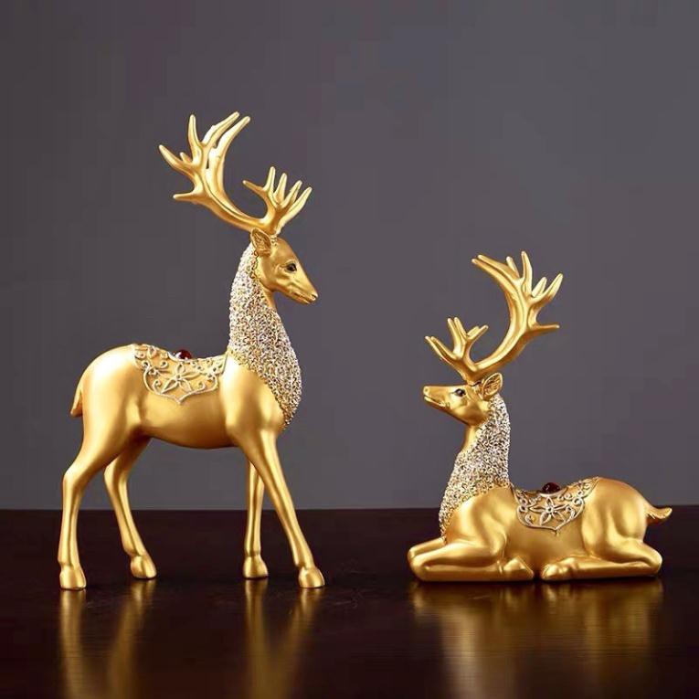 Đôi Hươu Vàng Tài Lộc (32cm*20cm)