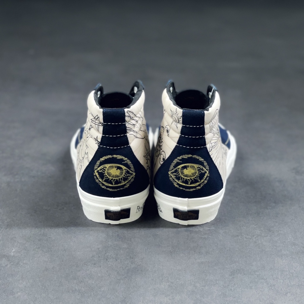 Vans SK8-Hi Giày canvas Cổ Cao Hoạ Tiết Da Rắn Phong Cách Thời Trang Cổ Điển 1074