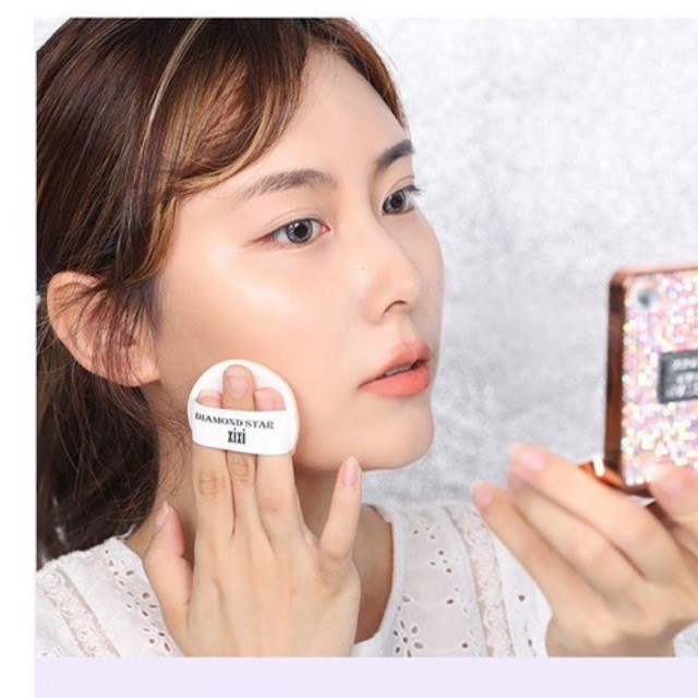 Phấn nước xixi Beauty Star vỏ hộp đính hạt Che khuyết điểm kiềm dầu lâu trôi