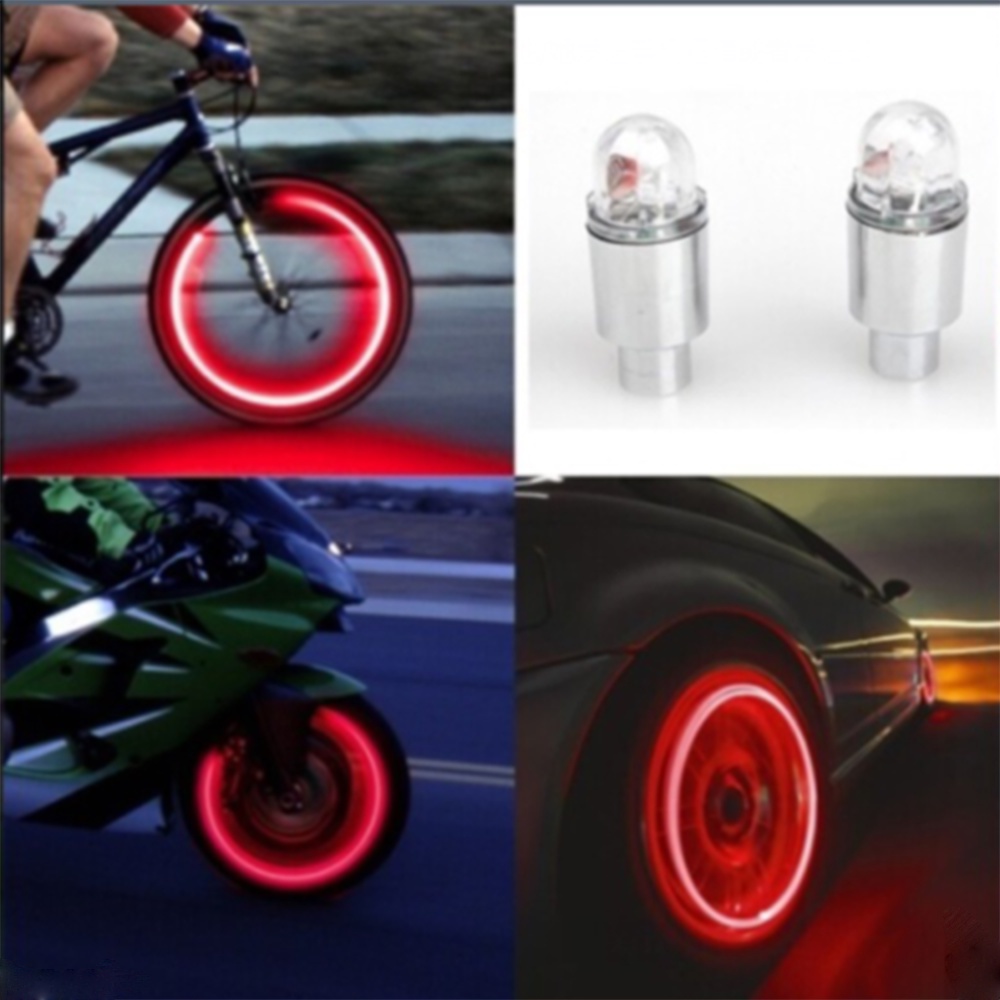 2 Đèn LED nắp van xe đạp tạo hiệu ứng nhấp nháy chất lượng cao nhiều màu tùy chọn