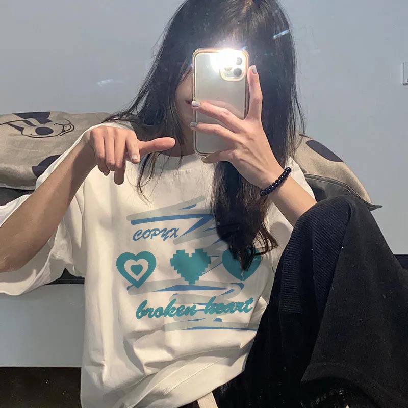 NRVP Áo Thun Cotton Tay Ngắn Cổ Tròn Màu Trơn Thời Trang Dành Cho Nữ