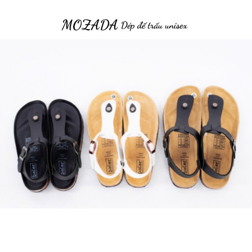 Dép thời trang nam nữ Birken đế trấu unisex bioline chữ T Quai hậu D10