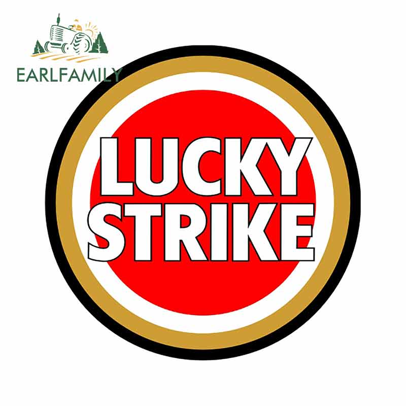 Miếng Dán Trang Trí Xe Hơi Hình Chữ Lucky Strike Vui Nhộn 13cm X 13cm