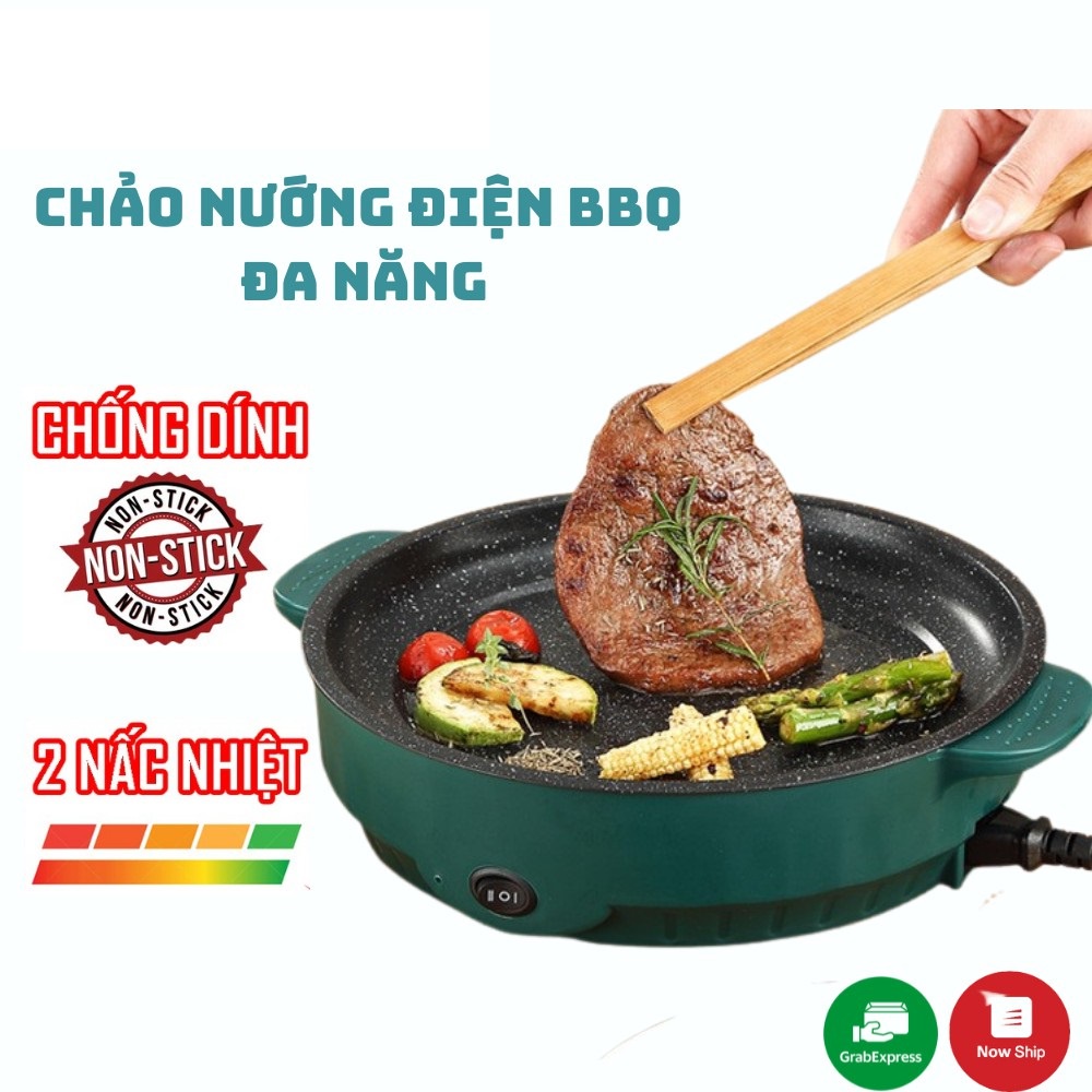 [FREESHIP] CHẢO, BẾP NƯỚNG ĐIỆN MINI TRÒN 26cm