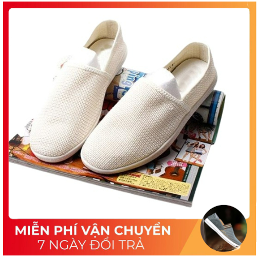 Giày Lười G48, giày slipon vải thoáng khí kiểu trơn fom ôm chân độc đáo cá tính