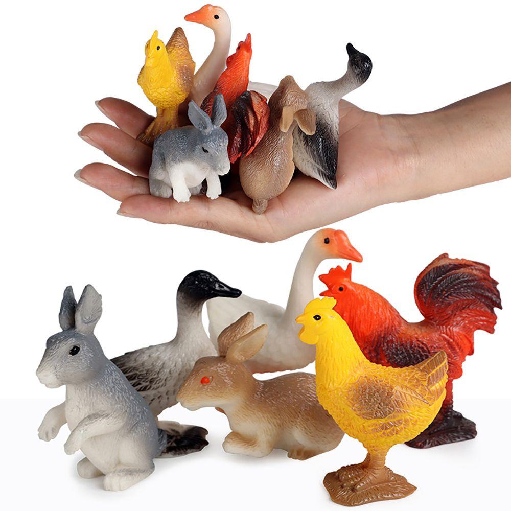Set 6 Mô Hình Đồ Chơi Chú Ngỗng / Gà / Vịt Sống Động Như Thật