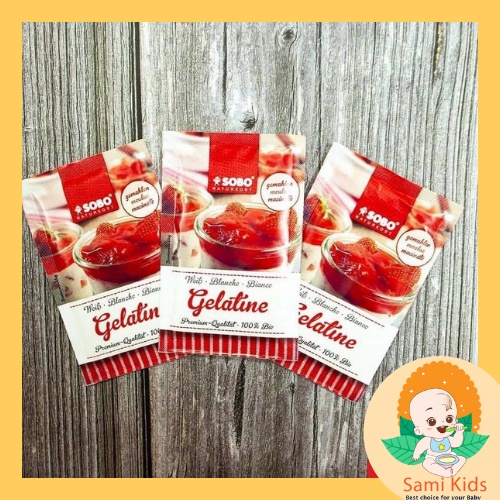 Bột gelatin hữu cơ Đức dùng làm chip chip, kẹo dẻo, pudding, đồ ăn dặm cho bé SAMIKIDS