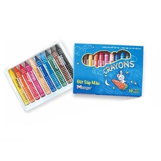 Bút sáp màu Mango hộp 10 màu vẽ - MGVN 01 Xanh