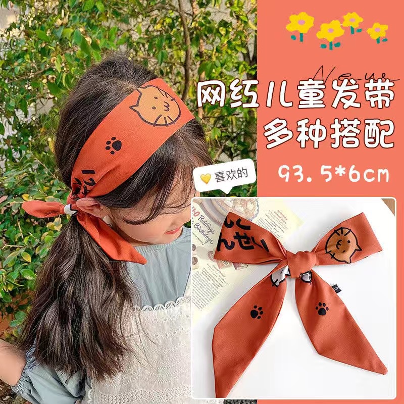 Băng Đô Vải Lụa Thắt Nơ Phong Cách Hàn Quốc Cổ Điển Dành Cho Bé Gái