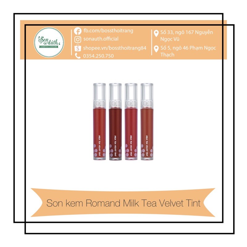 Son kem Romand Milk Tea Velvet Tint