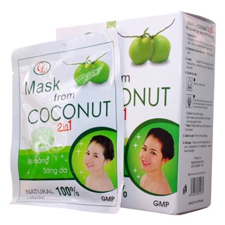 [Hàng CHÍNH HÃNG] Mặt nạ dừa Cửu Long 2in1 Hộp 7 miếng - Mặt nạ nước dừa công nghệ sinh học dạng thạch