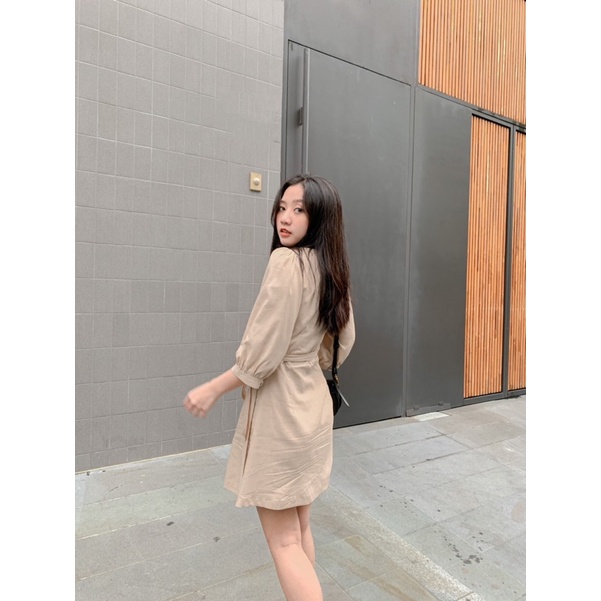 Đầm SANSHA - Đầm đắp chéo tay lửng trơn | BigBuy360 - bigbuy360.vn