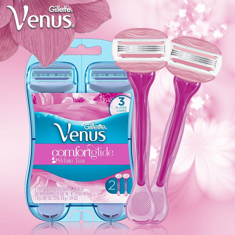 BỘ DAO CẠO 3 LƯỠI VENUS GILLETTE COMFORTGLIDE WHITE TEA CÓ 12 ĐẦU THAY (Bill Mỹ)